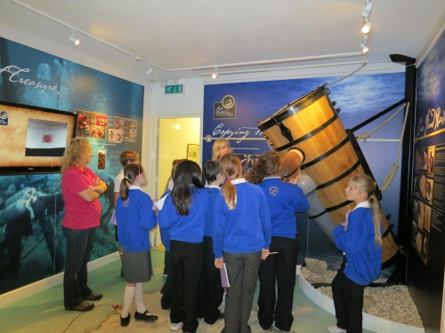 School visit to the museum learning about John Lethbridge, the 18th century inventor & diver.